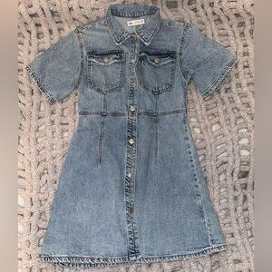 Zara Blue Denim Kids Dress Size 11-12